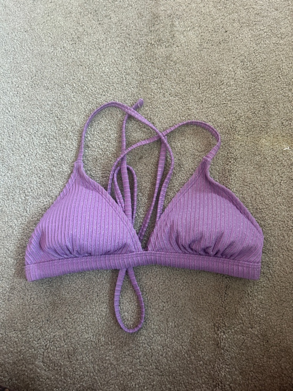 sparkly lavender bikini top